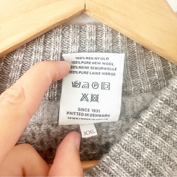 100% Pure New Wool Grey Button Up Knit Cardigan S.N.S Herning Size M - Picture 9 of 9